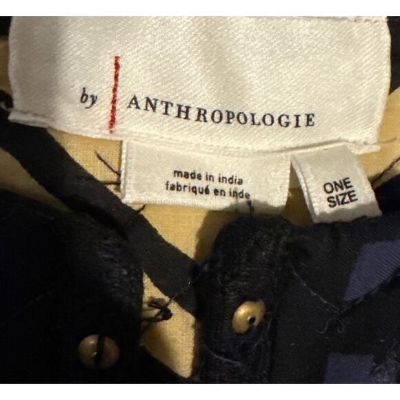 Anthropologie Simona Quilted Vest round neck navy & tan colorblock size medium - Picture 11 of 16